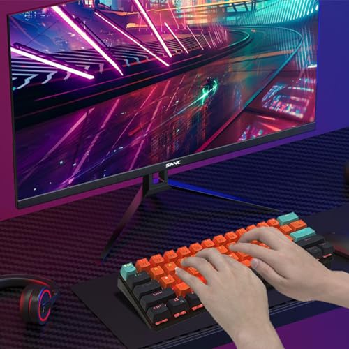 SHANGZHAOYUAN Gaming Mechanical Keyboard USB Wired with 61 Keys, Compact Hot Swappable Red Switch 60% Mini for PC Game Work, US Layout, RGB Backlit, 26 Keys Anti-Ghosting - Image 7