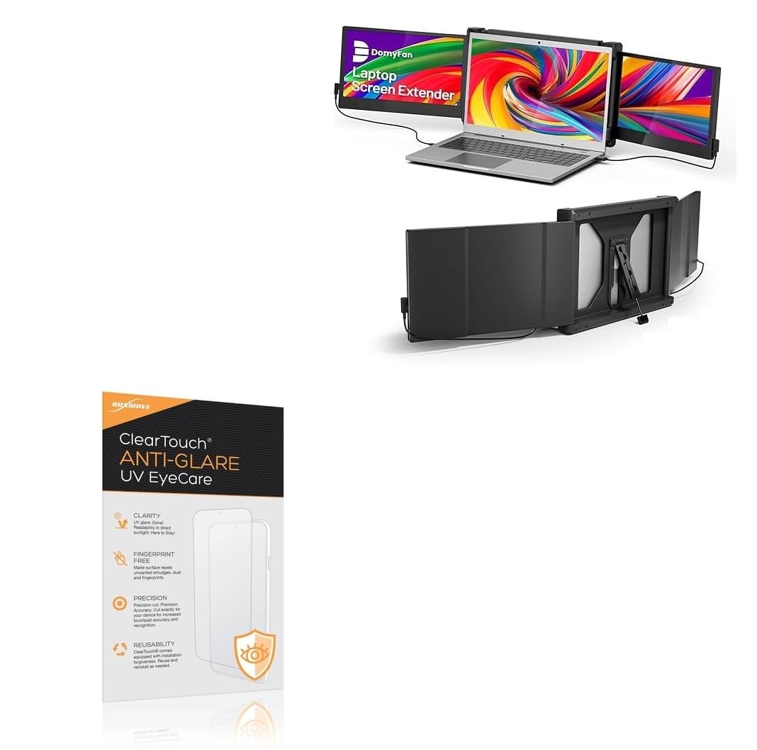BoxWave Screen Protector Compatible With Domyfan P2 Triple Screen Portable Monitor (12 in) - ClearTouch Anti-Glare Anti-UV EyeCare (2-Pack), Filters out Harmful Blue Light Reduce Fatigue