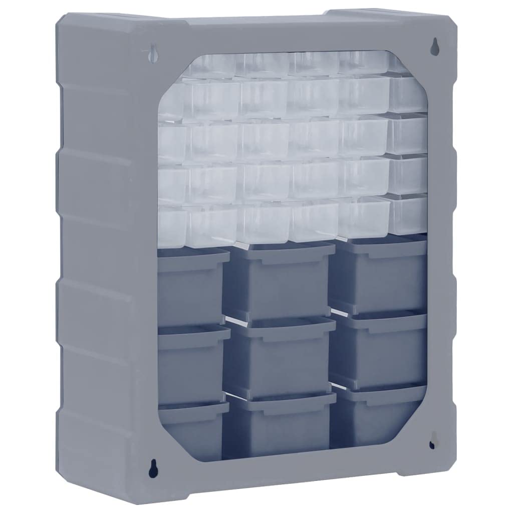Organizador de cajones multi cajones con 38 cajones de 52 x 16 x 37 cm – Organizador de cajones de plástico resistente a los golpes para tuercas, pernos, tornillos