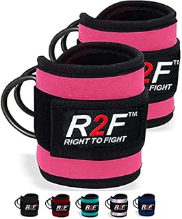 R2F Ankle Straps for Cable Machine Attachments - Gym Ankle Cuff for Kickbacks, Glute Workouts, Leg Extensions, Curls, Booty Hip Abductors Exercise for Men and Women, Adjustable Neoprene Support