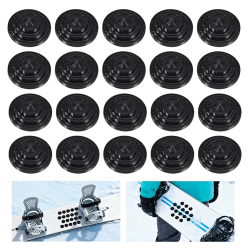 Sinbana 20 Pièces Patins de Snowboard, Coussinets de Roulement Auto-Adhésifs pour Snowboard avec 30 Points Colle Antidérapants en Plastique pour Sports...