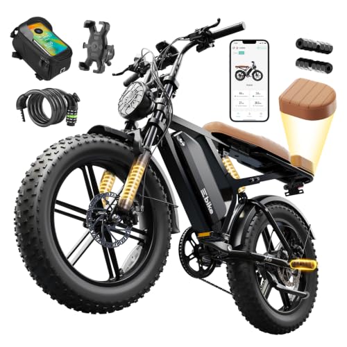 Image of SISIGAD Electric Bike for Adults, 1500W Peak Motor E Bike with 48V 15 /15 * 2Ah Battery, 60-100 Miles Range Electric Bicycle, 20 inch New All-Terrain Ebike with 7 Speeds, Full Suspension