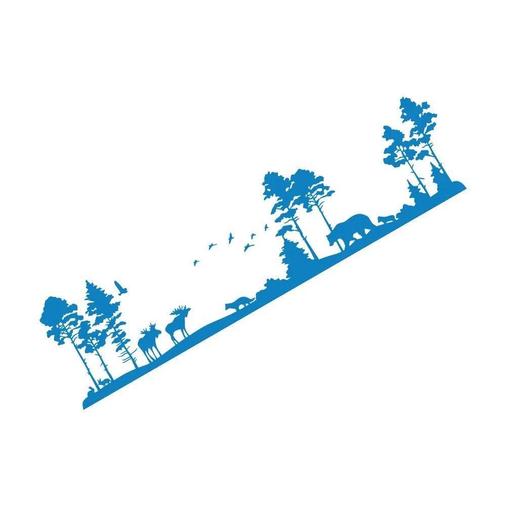Car Stickers DIY Deer Bear Woodland Forest Camping Vinyl Decoration Pickup Tailgate Decal(Glossy Blue)