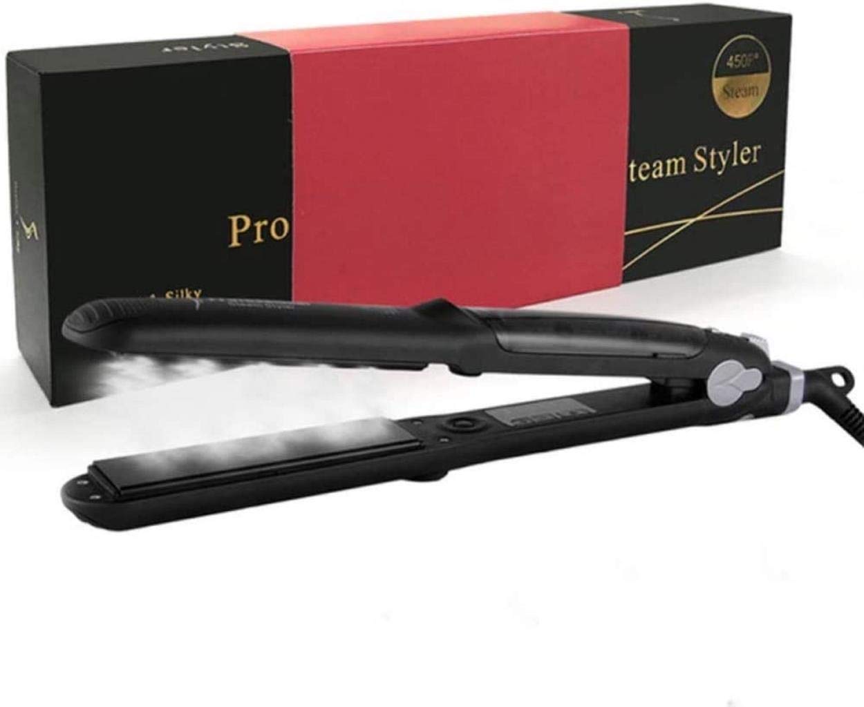 no logo PSRRBF Multi-Function Hair Curler, Steam Spray Hair Straightener PTC Ceramic Does with Adjustable Temp for All Hair Type