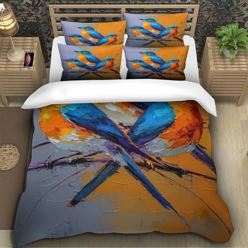 Housse de couette zippée triangles bleus 3D pour changer de lit sans effort - 5