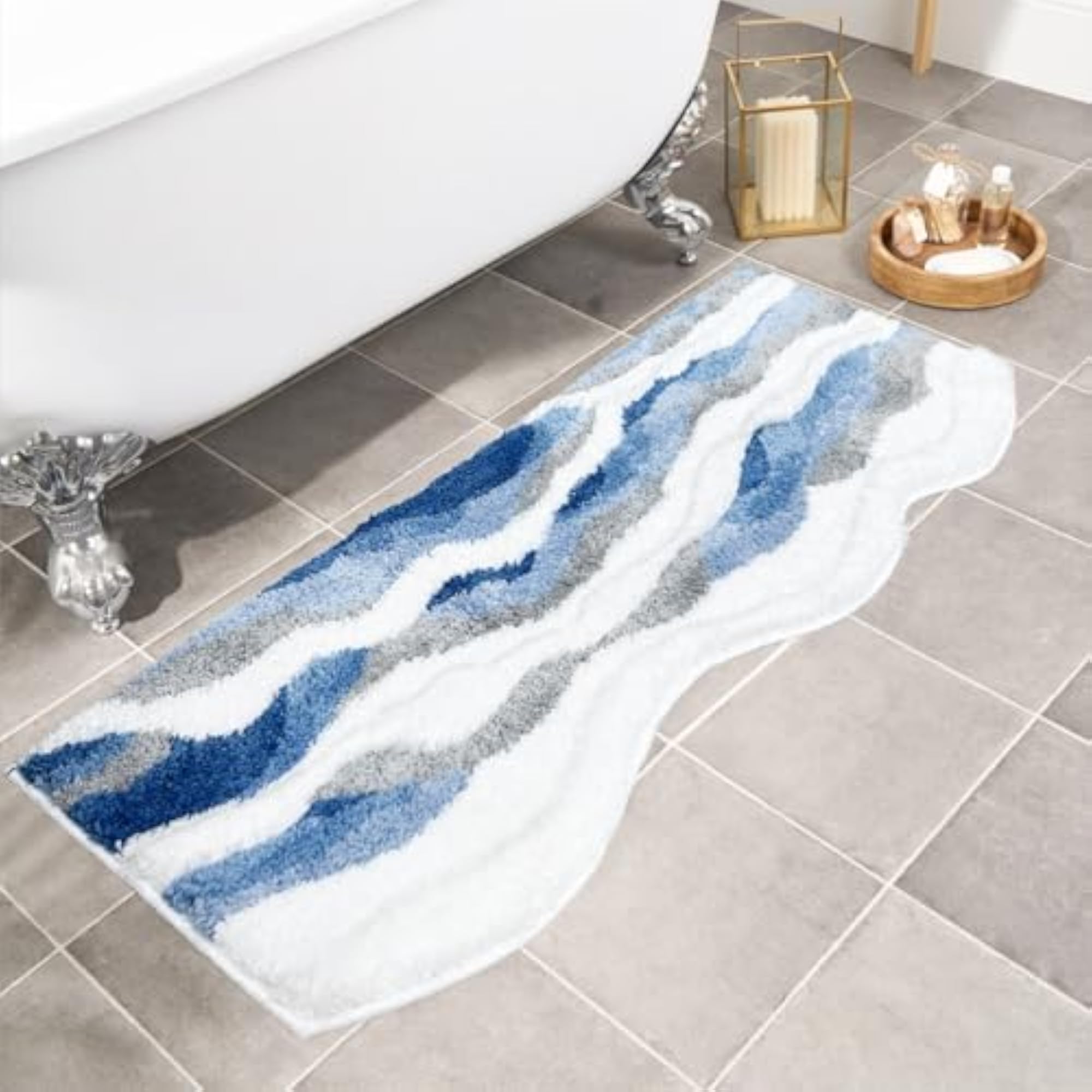 Blue Bathroom Rugs Ocean Rug Cute Bath Mat Runner