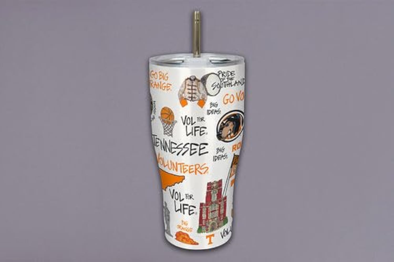 Magnolia Lane University of Tennessee Volunteers Icon Metal Tumbler, Outdoor Drinking Beverage
