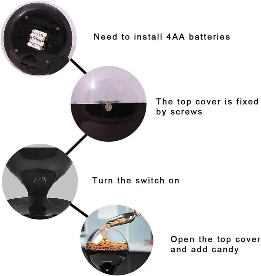 Motion Activated Candy Machine, Mini Automatic Touchless Candy Snack Dispenser Hands-Free Easy Fill Battery Operated, for Chewing Gums, Nuts, Snacks