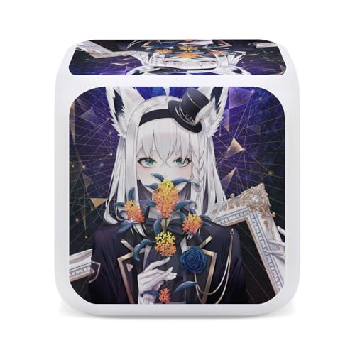 白上 フブキ2目覚まし時計 置き時計 多機能 時間と温度の二重表示 電池式 学生 寝室やオフィスに最適