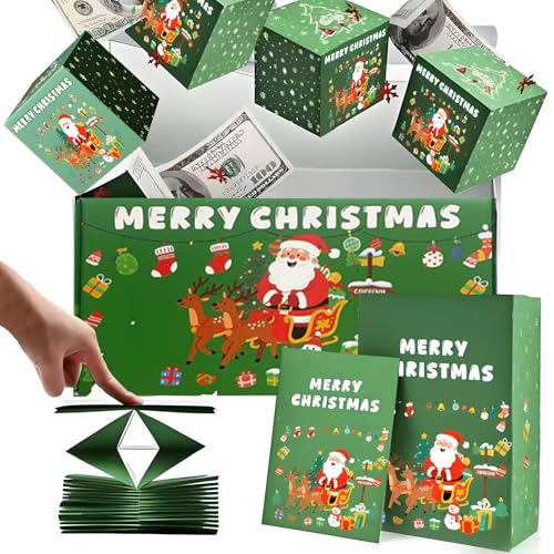 NoxGule Caja Sorpresa Explosiva, Caja Regalo Sorpresa, Explosion Box, Caja de Regalo Navideña con Forma de Dinero, Plegable, con Efecto Explosivo, Ideal para Fiestas, Cumpleaños y Bodas, 16 Piezas