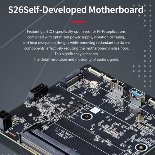 Image of Gustard S26 Music Server, Digital Audio USB Audio Interfaces GCLK-02 Clock Module Network 10MHz Clock, Ultra-Low Latency Audio Processing System CelPlayer Roon Core UPnP Server, Silver