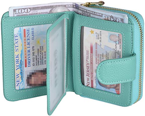 Beurlike Women's RFID Credit Card Wallet Organizer Case Leather Ladies Small Security Card Holder3
