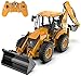 1:20 Large Remote Control Backhoe Loader 2.4GHz RC Truck Engineering Truck Two-Way Forklift Excavator Electric Toy Car Simulation Sound and Light All Terrains Construction Truck (2 Battery)