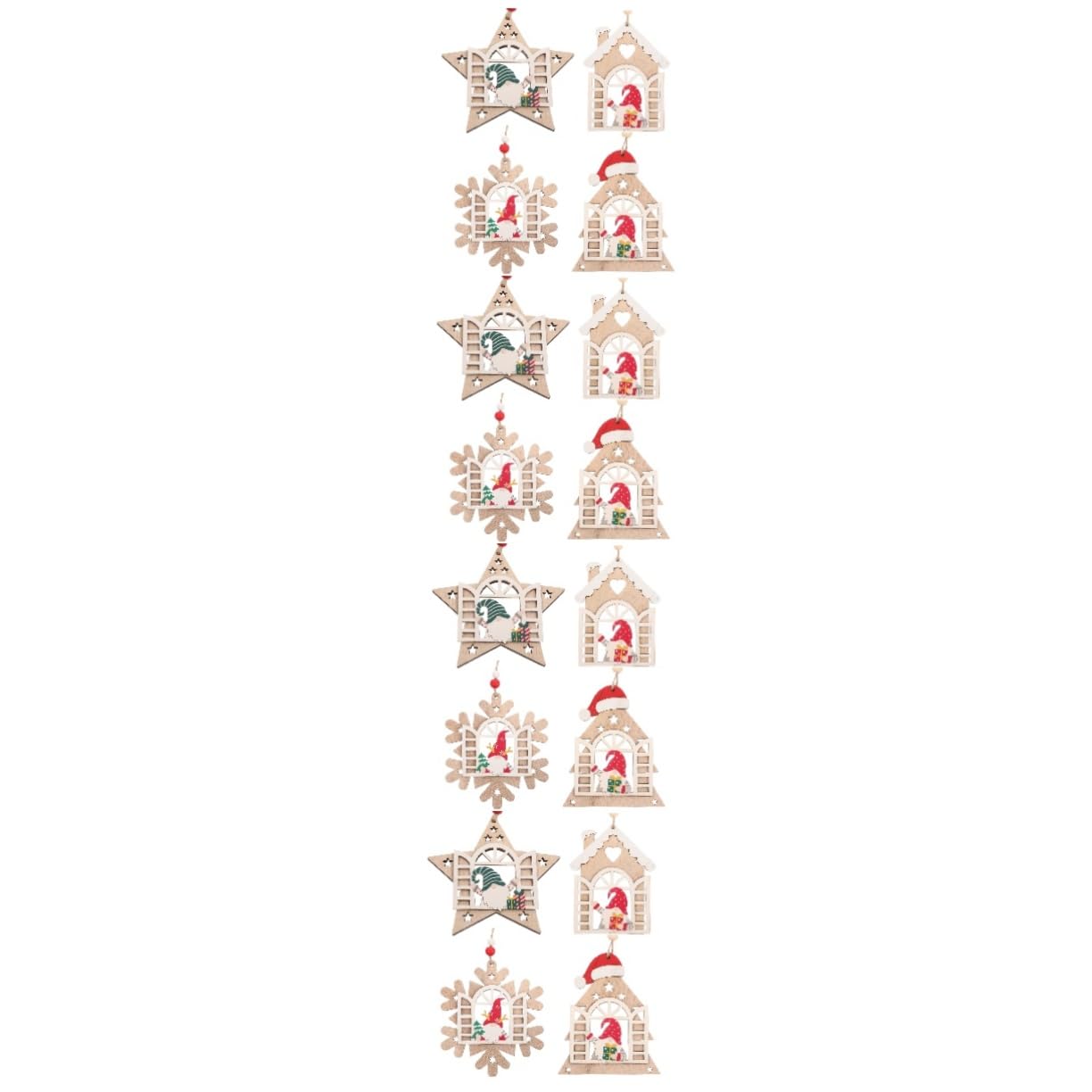 PRETYZOOM 16 Pz addobbi natalizi ornamenti rustici della fattoria di natale decorazione di di natale Decorazioni natalizie christmas tree arredamento ornamento da appendere in legno