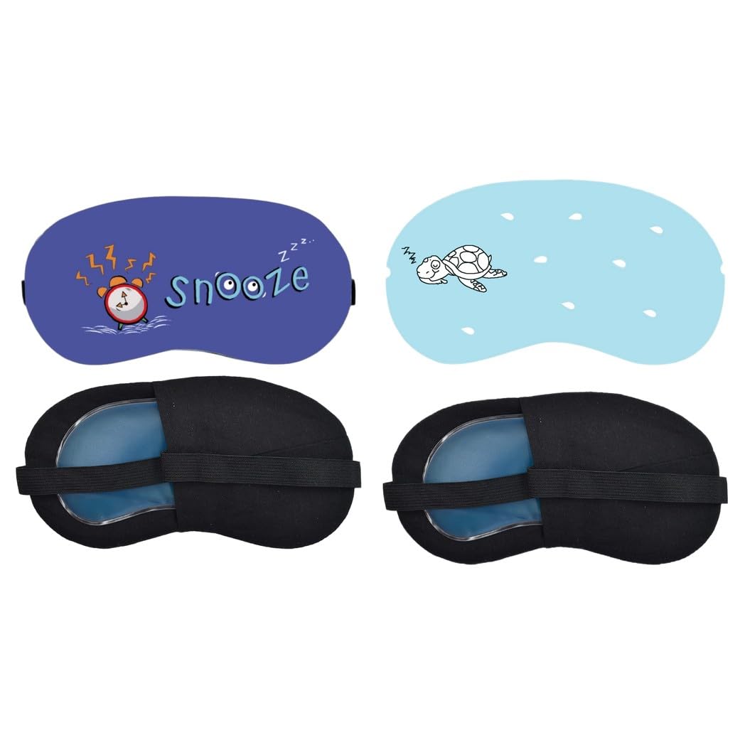 Aoxeria Snooze Alarm, Minimal Fish Sky Sleeping Eye Mask Combo, Soft Comfortable Light-Blocking Eye Cover for Women, Men & Kids, Reusable Blindfold for Night Sleep, Nap, Travel, Flight (Pack of 2)-image-46