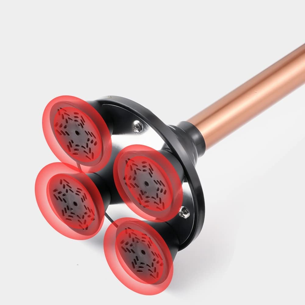 Muletas plegables para adultos con luces LED, bastones ajustables, parte inferior antideslizante, bastones para personas mayores, salir o viajar, color negro
