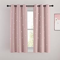 Vista 33 de NICETOWN Cortinas Opacas con Recortes de Estrellas para Dormitorio de Niños/Guardería, Cortinas de Tratamiento de Ventana con Aislamiento Térmico
