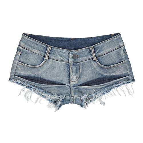Dawwoti Femmes Denim Jeans Casual Low Rise Jean Shorts Slim Fit Effiloché Raw Hem Shorts Cover