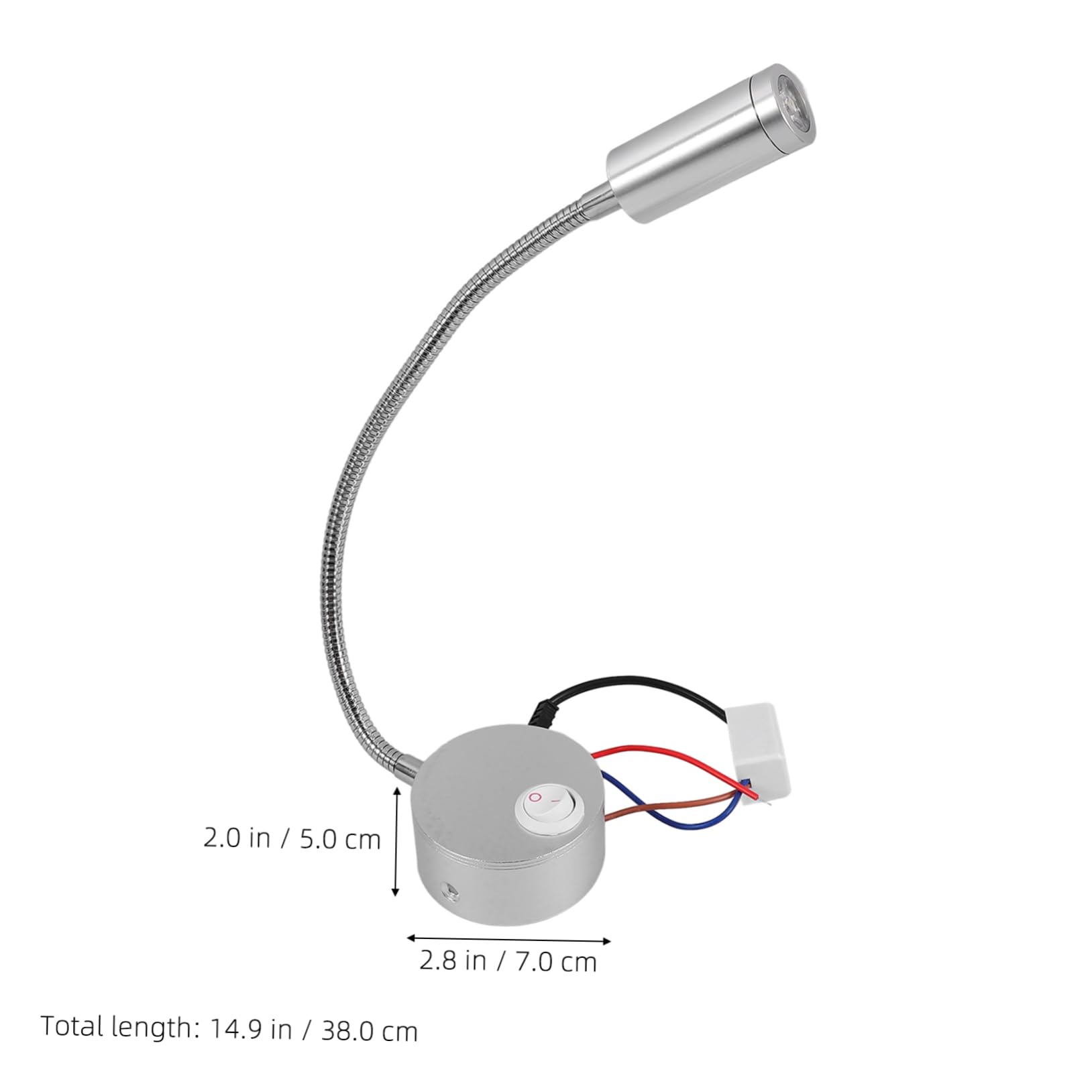 Outanaya Flexible Arm LED Wall Light Warm White Bedside Lamp with Switch Reading Light for Bedroom Study and Living Base