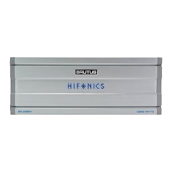 Hifonics Brutus BRL6000.1 Mono Block Amplifier Delivering 6000 watts RMS with a Built-in UV Meter and Intelligent Power Management System.