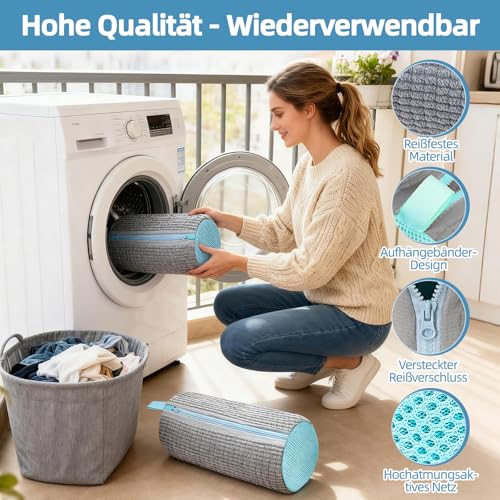Schuhwaschbeutel Waschmaschine 2 Stück, Waschbeutel Schuhe Wiederverwendbar 360-Grad-Reinigung für Turnschuhe, Tennisschuhe, alle Schuhe - Mit Versteckter Reißverschluss und Dichter Reinigungsflor