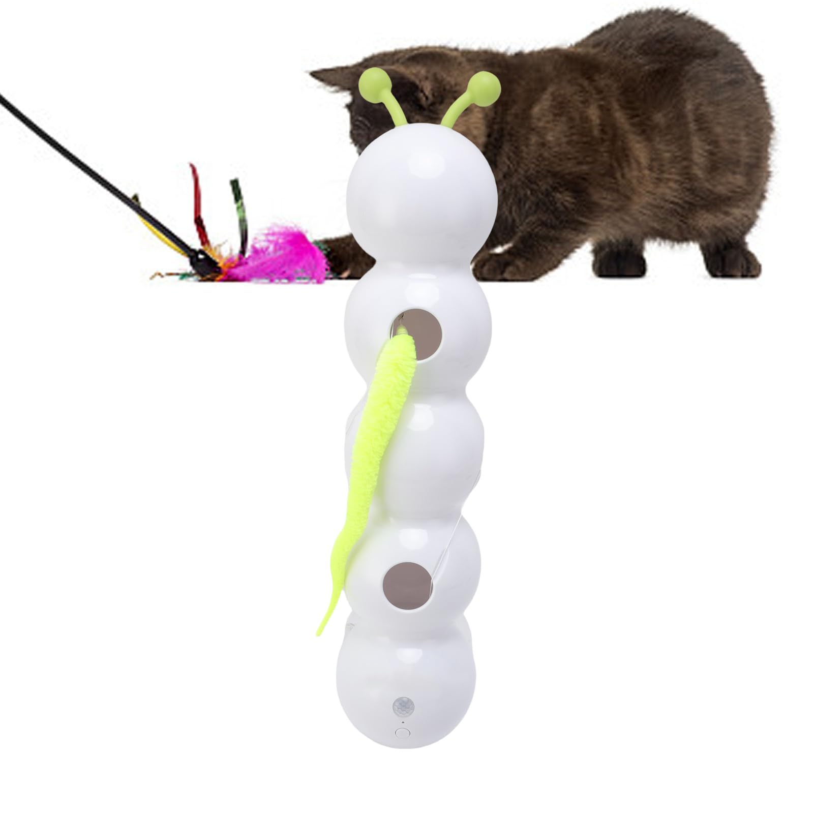 Gugxiom Jouet Multifonctionnel pour Chat avec Ventouse, Nouveau Jouet Chenille en Plastique pour Un Jeu Interactif et Une mobilité Améliorée, adapté aux Animaux de Compagnie