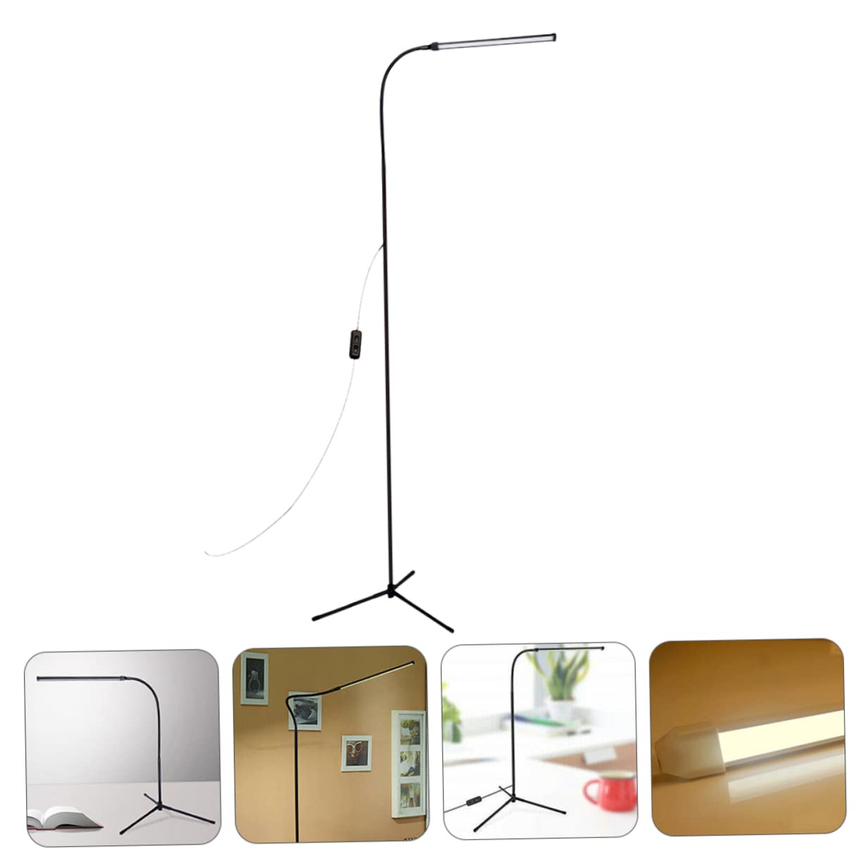 Veemoon Lampada da Lettura LED Dimmerabile con Clip, Alimentazione Usb, Luce Antiriflesso per Studio e Lettura, Struttura in Alluminio e Ferro, Nero