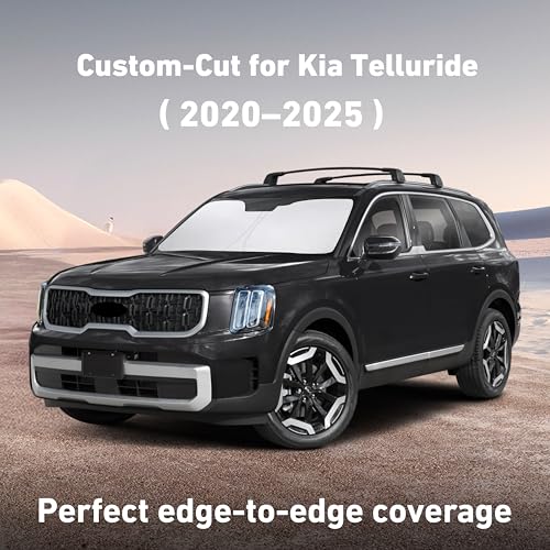 Image of EcoNour Windshield Sunshade Compatible for Kia Telluride 2020-2023 2024 2025, Sun Visor for Front Windshield & Window Sun Shade Cover, UV Heat Blocker & Protector, Car Accessories