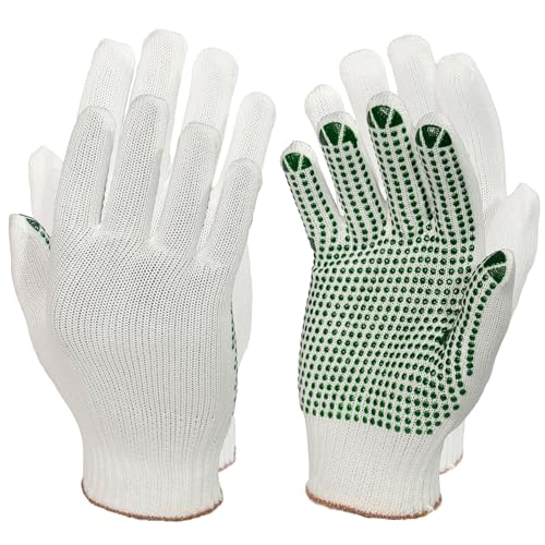 Lot de 2 paires de gants de travail thermiques avec prise en main sûre pour l'approvisionnement industriel et l'industrie alimentaire – Gants de travail respirants et ambidextres avec protection