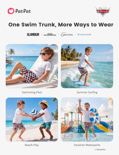 Image of Disney Stitch Spiderman Star Wars Cars Toy Story Mickey Boy Swim Trunks UPF50+Swim Shorts Compression Liner & Quick-Dry 6M-9Y