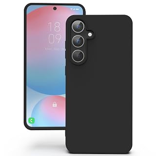 YATWIN Silicone Back Case for Samsung Galaxy S24 FE, Soft-Touch Phone Back Cover for Samsung Galaxy S24 FE - Black