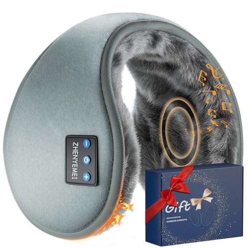 ZHENYEMEI Bluetooth Ear Warmers, Wireless Earmuffs Headphones with HD Sound & Built-in Mic, Warm Winter Bluetooth Ear Muffs Headphones for Running, Hiking, Cycling, Gift for Men Women (Grey)