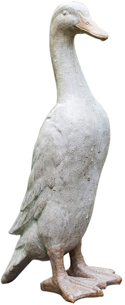 Szara kaczka figurka statuetka ogrodowa podwórko dekoracja na zewnątrz ręcznie robione akcesoria ogrodowe ze zwierzętami (rozmiar: B)