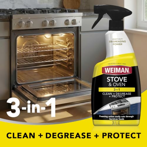 Weiman Limpiador de alta potencia para estufas y hornos, kit de limpieza de 3 piezas con limpiador espumoso, raspador de precisión y esponja de doble acción miniatura 4