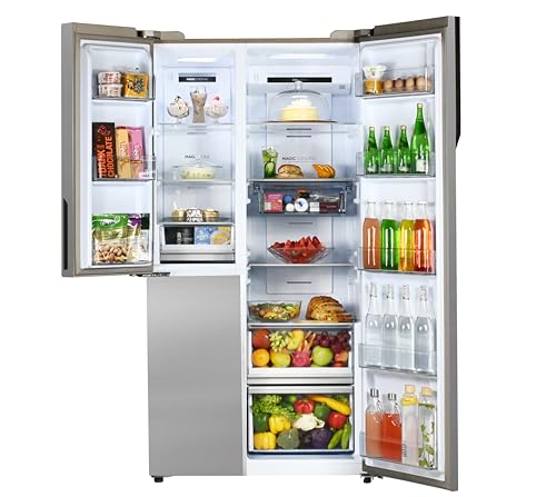 Image of Haier 598 L, 3 Star, WiFi Enabled, 83% Convertible Fridge Space, Expert Inverter 3-Door Frost Free Side by Side Refrigerator (HRT-683ISU1-1, Inox Steel)
