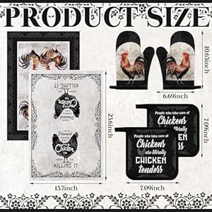Bencailor6pcskitchendecorpotholdersovenmitts2dishtowels2farmhousecookingmittensovenglove2potholderforbakingcookinggrillingsupplyaccessoriesblackgrayrooster Urban Country Home Decor Bencailor 6 pcs kitchen decor pot holders oven mitts 2 dish towels 2 farmhouse cooking mittens oven glove 2 potholder for baking cooking grilling supply accessoriesblack grayrooster urban country home decor