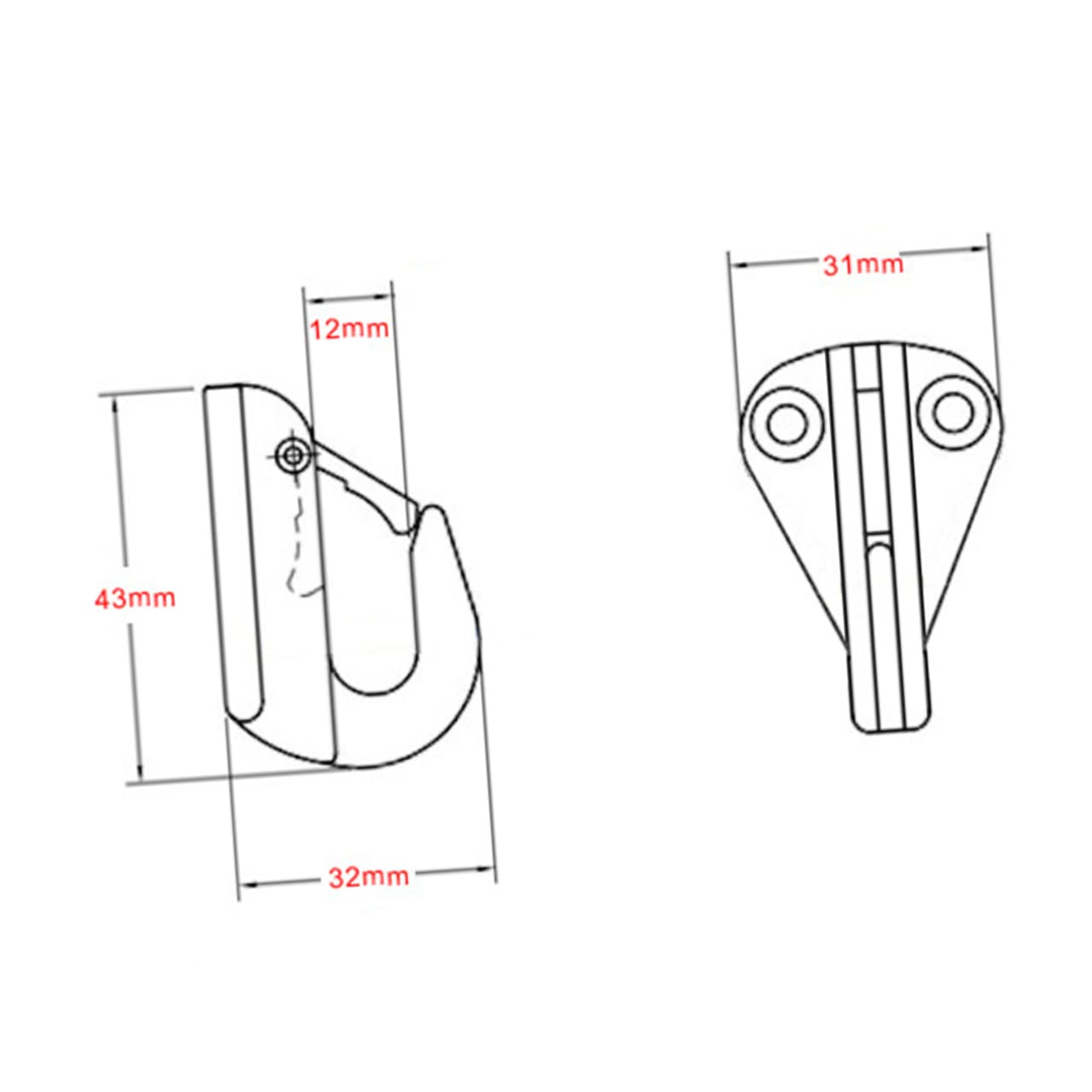 ARTSEWPLY Stainless Steel Spring Boat Hooks 2 Pack Marine Grade Hooks for Bumper and Rope Corrosion Proof for Yacht and Boat
