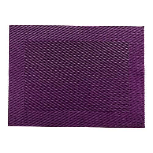 Geneva Frame Violet Vinyl Woven Placemat - 16" X 12" - 6 Count Box - Restaurantware #TOP1
