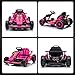 Leisrideon 24V Go Karts for Kids Ages 6-12, 400W Electric Go Kart with EVA Tires, Max Speed 8.1 MPH, High/Low Speed, Music, USB, Fast Drift Go-Kart Outdoor Ride on Toy for Boys Girls (Rose Red)