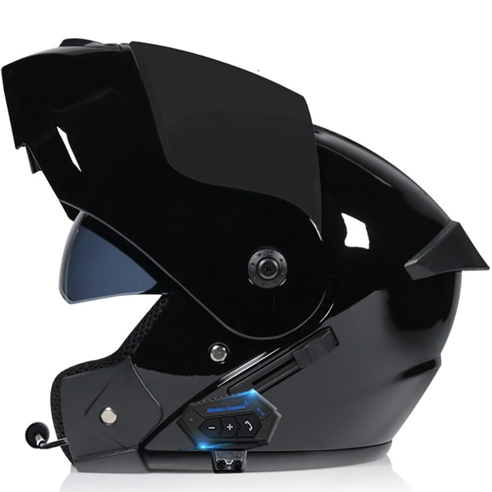 Beyswage D Modular Motorbike Helmet With Bluetooth An Microphone, Flip Up Front Motorcycle Helmet With Ouble Visor, Ot/Ece Approve Full Face Helmet, Crash Helmet For Automatic Answering