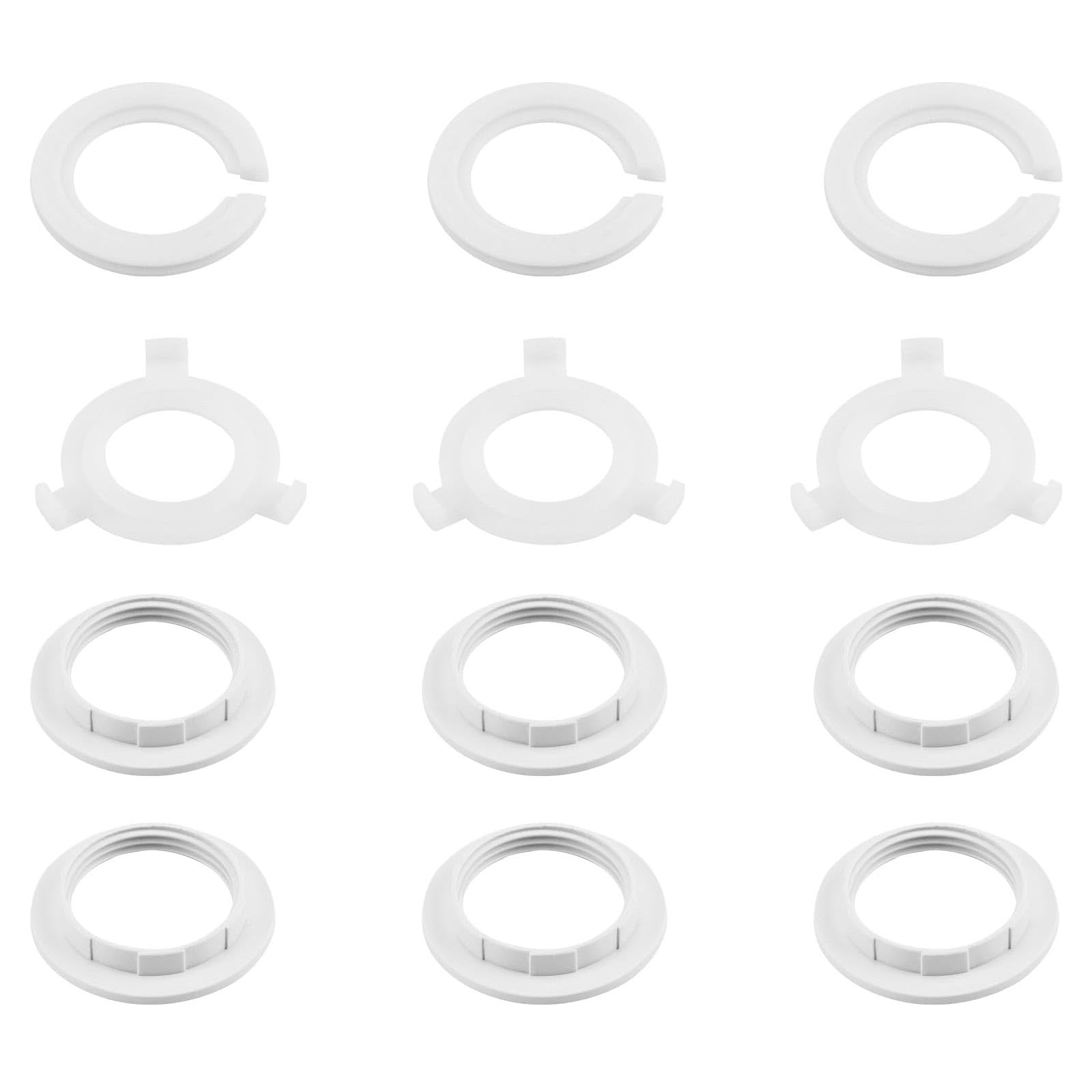 Lampshade Reducer Ring 6 Pcs 2 Types E27 to E14 Light Shade Adapter Ring 42mm to 29mm 6pcs E27 Screw Lamp Shade Ring Converter Heat-Resisting Lampshade Fittings Parts for Pendant Lamp Bulb