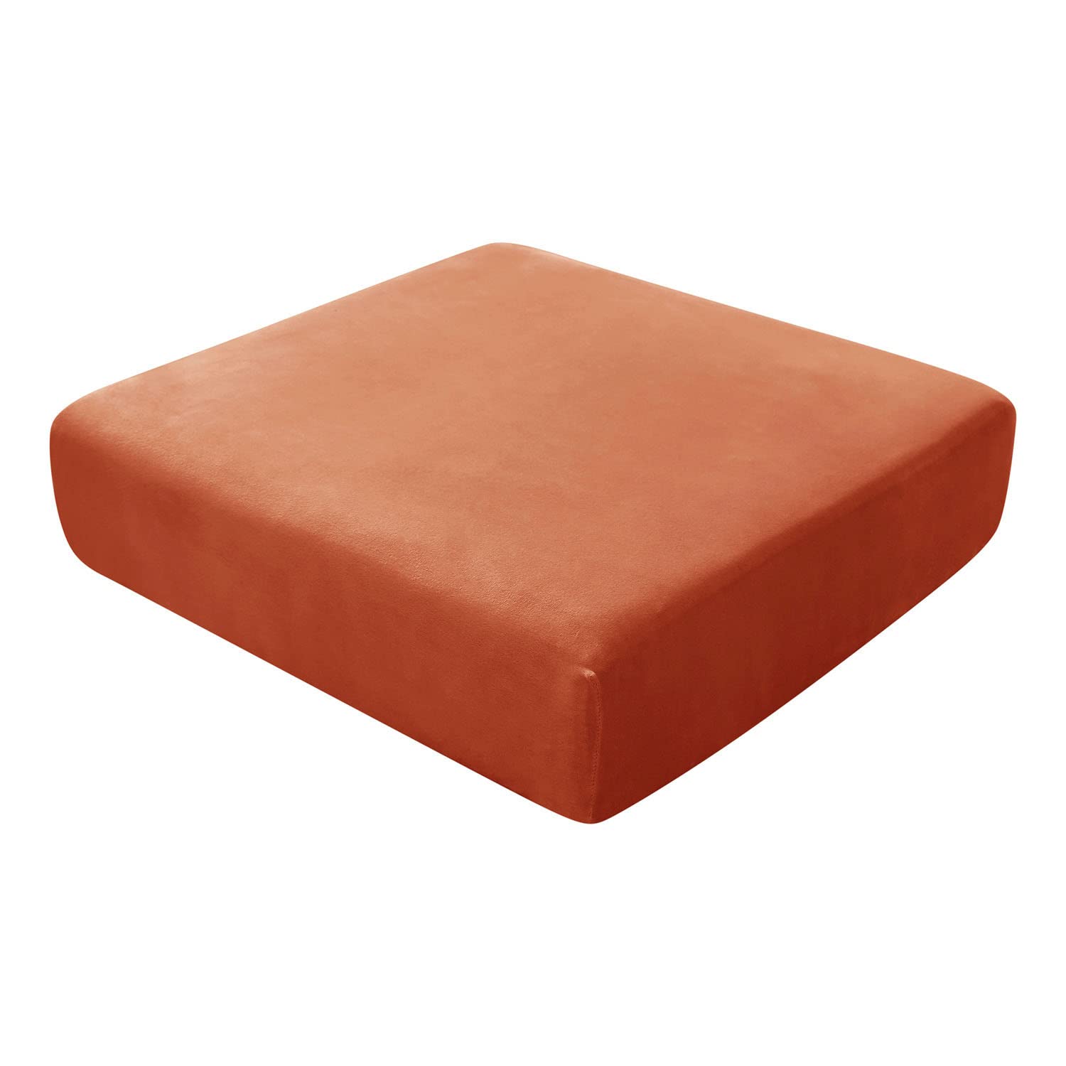 UNBBRRL Sofa Seat Cushion Covers, Sofa Cushion Slipcovers Set Stretch Velvet, Non-slip Couch Cushion Covers Replacement Protector for Individual Cushion (Orange,Large 4-Seater)