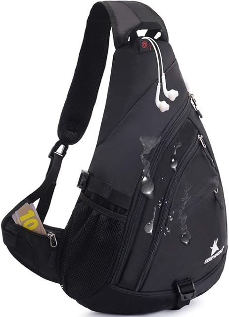 Sling Backpack Men Women | Sling Bag Waterproof Large Capacity 14" Laptop | Chest Bag Shoulder Crossbody Bag Triangle Backpack Outdoor Travelling Cycling Hiking Running