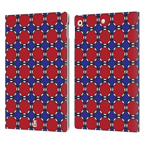 Étui en cuir iPad 10.2 Head Case Designs, l'élégance de la Série 2 Quatrefoil Rouge et Bleu