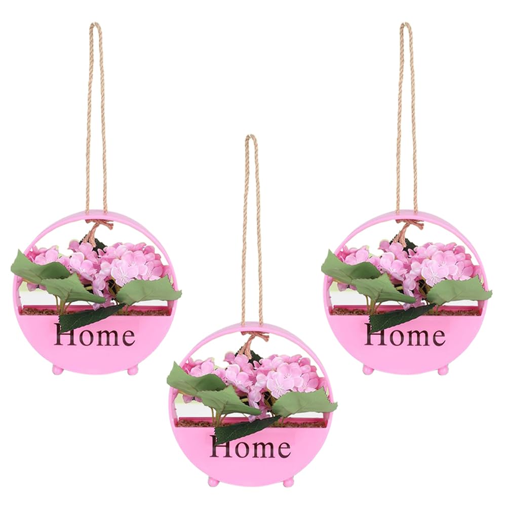 Kuber Industries Hanging Artificial Plants for Home D?cor|Natural Looking Indoor Fake Plants with Pot|Artificial Flowers for Decoration-Pack of 3 (Pink) (B0CNH1QBGK) Amazon Price History, Amazon Price Tracker