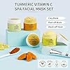 ANAI RUI Turmeric Vitamin C Facial Mask 3-in-1 Travel Mini Kit - Clay Mask, Peel Off Mask, Wash-Off Cream Mask, for Acne & Dark Spots, Oily Skin, Facial Spa Treatment 1.75 oz × 3 ea