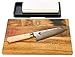 Kai Shun Classic White Kiritsuke DM-0777W - Cuchillo de cocina con tabla de roble hecha a mano y piedra de afilar Kai AP-0316