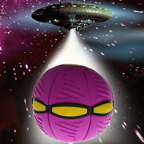 DEARLOYEA Bola de disco Flying UFO plana com luz de LED, brinquedo infantil ao ar livre, jardim e pr