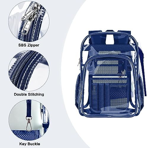Image of PAMANO Clear Backpack Transparent Heavy Duty School PVC Bookbag See Through Bag Boys and Girls for College Work Travel Security