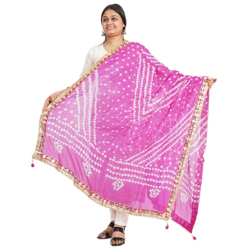IGH Chiffon Leheriya Dupatta – Lightweight & Traditional Rajasthani Design, Weddings & Party Gift, Return Gift 1 Pcs